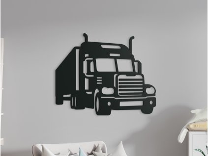 Nálepka na stenu do detskej izby Americký kamión (Dimensioni del quadro 65 x 79 cm, Colore del quadro Antracite)