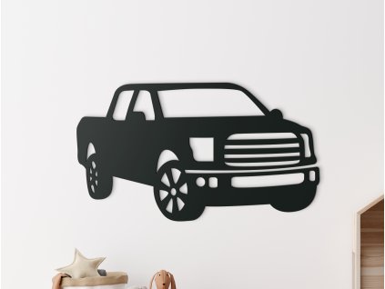 Drevená nálepka do detskej izby Pick-up (Dimensioni del quadro 51 x 89 cm, Colore del quadro Antracite)