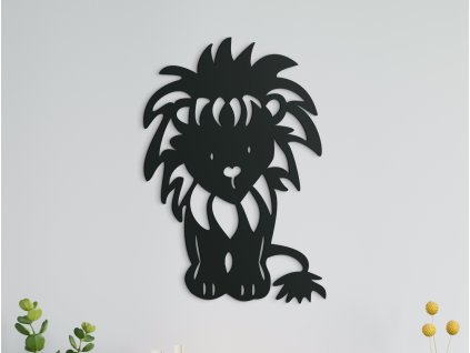 Drevená nálepka na stenu Levík (Dimensioni del quadro 89 x 60 cm, Colore del quadro Antracite)