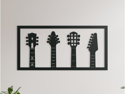 Drevený obraz na stenu Gitary (Dimensioni del quadro 44 x 89 cm, Colore del quadro Antracite)