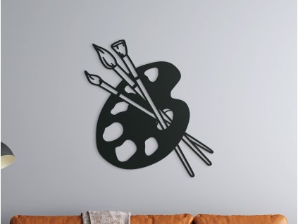 Drevená nálepka Maliarska výbava (Dimensioni del quadro 69,5 x 65 cm, Colore del quadro Antracite)