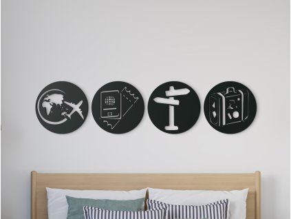 Viacdielny drevený obraz Cestovateľ (Dimensioni del quadro 31,5 x 133 cm, Colore del quadro Antracite)