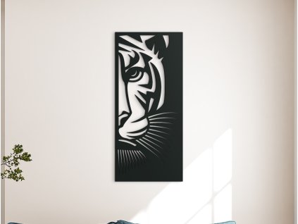 Drevený obraz Striehnuci tiger (Dimensioni del quadro 89 x 40 cm, Colore del quadro Antracite)
