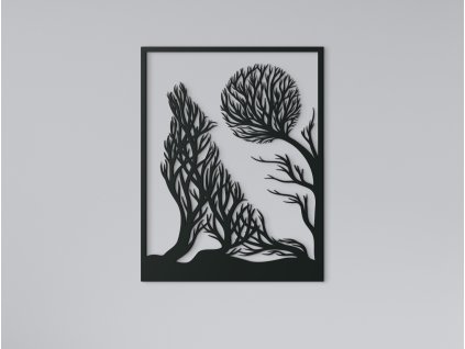 3D obraz na stenu Vyjúci vlk (Dimensioni del quadro 84 x 65 cm, Colore del quadro Antracite)