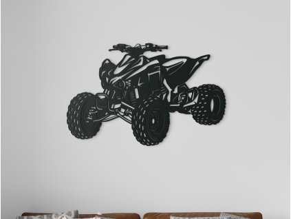 Drevená nálepka na stenu Štvorkolka (Dimensioni del quadro 57,5 x 89 cm, Colore del quadro Antracite)