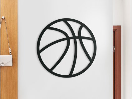 Drevená nálepka Basketbalová lopta (Dimensioni del quadro 65 x 65 cm, Colore del quadro Antracite)