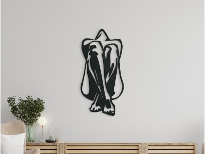 Drevená nálepka na stenu Žena (Dimensioni del quadro 89 x 43,5 cm, Colore del quadro Antracite)