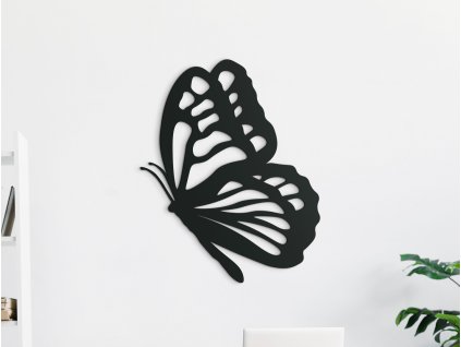 Drevená nálepka Poletujúci motýľ (Dimensioni del quadro 81 x 65 cm, Colore del quadro Antracite)