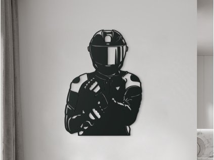 Drevená nálepka Motorkár (Dimensioni del quadro 89 x 64 cm, Colore del quadro Antracite)