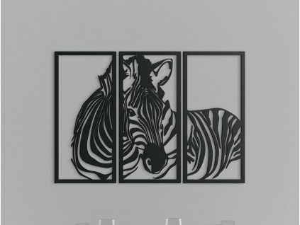 3-dielny obraz na stenu Zebra (Dimensioni del quadro 89 x 128 cm, Colore del quadro Antracite)
