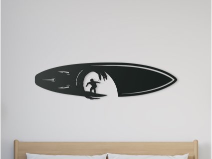 Drevený obraz Surfista na vlnách (Dimensioni del quadro 23 x 89 cm, Colore del quadro Antracite)