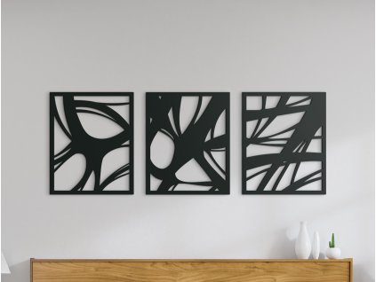 3-dielny drevený obraz Moderna (Dimensioni del quadro 50 x 133 cm, Colore del quadro Antracite)