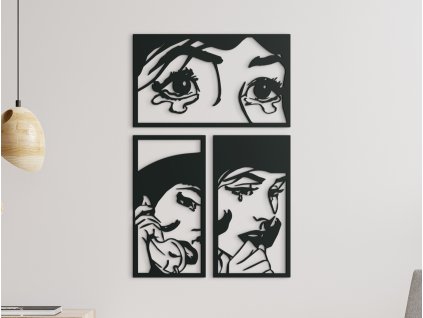 3-dielny drevený obraz Komiks (Dimensioni del quadro 133 x 85,5 cm, Colore del quadro Antracite)