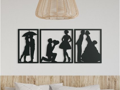 3-dielny obraz na stenu Dvorenie (Dimensioni del quadro 54,5 x 133 cm, Colore del quadro Antracite)