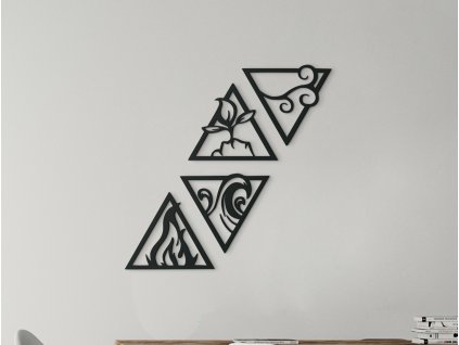 4 elementy života - oheň, voda, zem a vzduch (Dimensioni del quadro 65 x 65,5 cm, Colore del quadro Antracite)