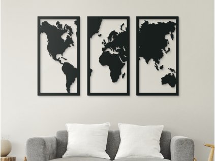 Viacdielny obraz mapa sveta (Dimensioni del quadro 89 x 158 cm, Colore del quadro Antracite)