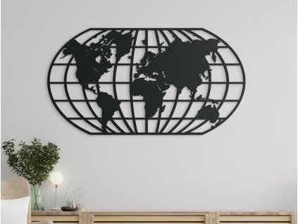 Nástenná mapa sveta (Dimensioni del quadro 72 x 133 cm, Colore del quadro Antracite)