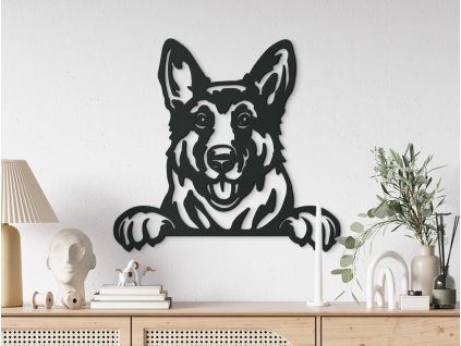 Nálepka na stenu Nemecký ovčiak (Dimensioni del quadro 84 x 89 cm, Colore del quadro Antracite)