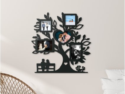 Fotorámik na stenu Strom lásky (Dimensioni del quadro 52,5 x 52 cm, Colore del quadro Antracite)