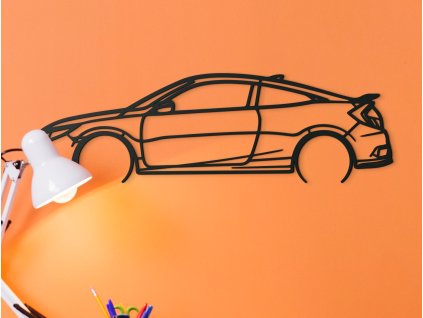 Drevený obraz auta Honda 19 Civic si (Dimensioni del quadro 40,5 x 133 cm, Colore del quadro Antracite)