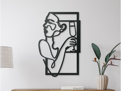 Abstraktný obraz Pitie vína (Dimensioni del quadro 89 x 57,5 cm, Colore del quadro Antracite)