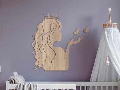 Nálepka do detskej izby Princezná a motýle (Dimensioni del quadro 89 x 79,5 cm, Colore del quadro Antracite)