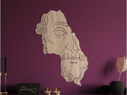 Drevený obraz Polovičná tvár Marcusa Aureliusa (Dimensioni del quadro 89 x 61,5 cm, Colore del quadro Antracite)