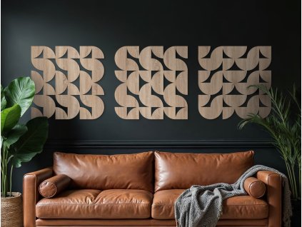 3-dielny obraz na stenu Oblúčiky (Dimensioni del quadro 61 x 200 cm, Colore del quadro Antracite)