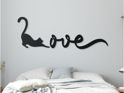 Drevená nálepka na stenu Love (Dimensioni del quadro 60,5 x 170 cm, Colore del quadro Antracite)