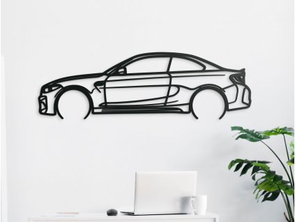Drevená nálepka na stenu BMW M2 (Dimensioni del quadro 41,5 x 133 cm, Colore del quadro Antracite)