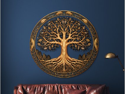 Okrúhly Strom života Pamäť zeme (Dimensioni del quadro 87 x 89 cm, Finitura 3D)