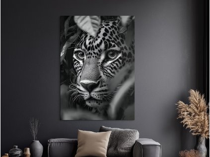 Čiernobiely obraz Tieň lovca (Formato del quadro A1, Colore della cornice Senza cornice, Finitura 3D)