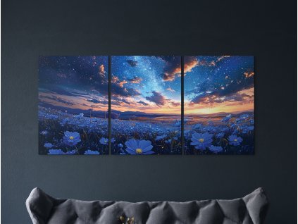 Trojdielny obraz Pod hviezdnou oblohou (Formato del quadro A1, Colore della cornice Senza cornice, Finitura 3D)