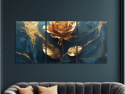 Moderný obraz Dotyk zlatej ruže (Formato del quadro A1, Colore della cornice Senza cornice, Finitura 3D)