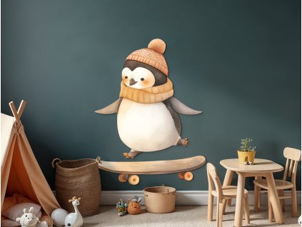 Dekorácia Tučniak skejter (Dimensioni del quadro 90 x 70 cm, Finitura 3D)