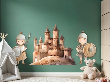 Obraz Hrad a vojaci (Dimensioni del quadro 100 x 200 cm, Finitura 3D)