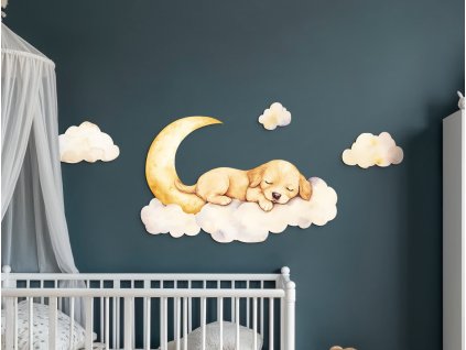 Dekorácia Psík v mesačnom sne (Dimensioni del quadro 83 x 180 cm, Finitura 3D)