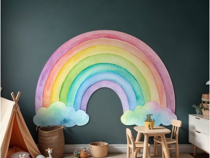 Detská nálepka na stenu Maľovaná dúha (Dimensioni del quadro 99 x 146 cm, Finitura 3D)