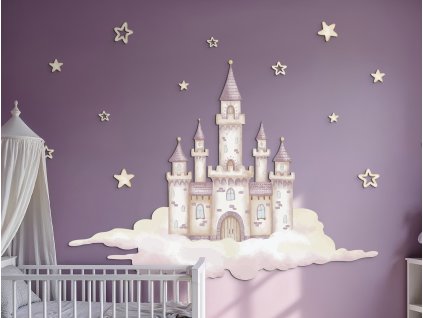 Dekorácia na stenu Hrad v oblakoch (Dimensioni del quadro 148,5 x 206 cm, Finitura 3D)