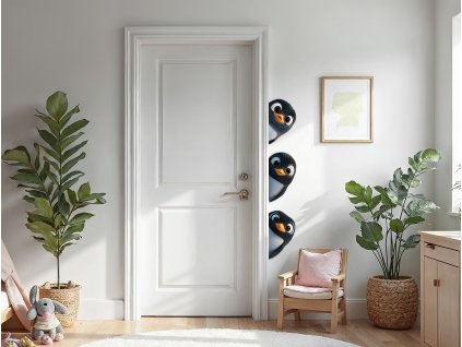 Dekorácia na stenu Zvedavé tučniaky (Dimensioni del quadro 180 x 35 cm, Finitura 3D)