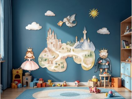 Nástenná dekorácia Čarovné kráľovstvo (Dimensioni del quadro 123,5 x 252 cm, Finitura 3D)