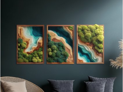 Trojdielny machový obraz Útočisko (UV tlač) (Dimensioni del quadro 85 x 185 cm, Finitura 3D)