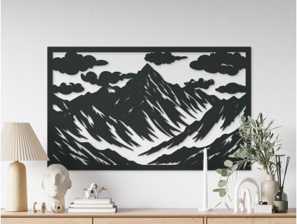 Obraz Štíty v oblakoch (Dimensioni del quadro 80,5 x 133 cm, Colore del quadro Antracite)