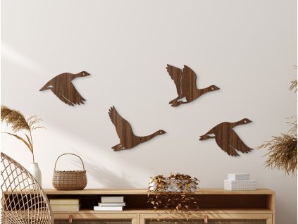 Drevená dekorácia Divé husi (Dimensioni del quadro 64,5 x 150 cm, Colore del quadro Antracite)