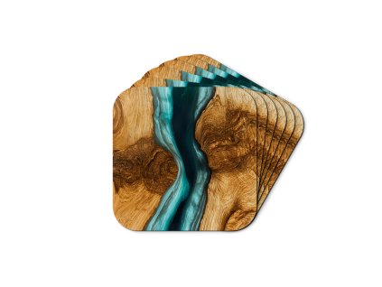 66621 6 x podtacka imitacia drevo a epoxid