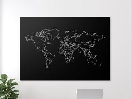 Mapa sveta v kontúrach (Formato del quadro A1, Colore della cornice Senza cornice, Finitura 3D)