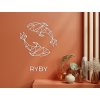 Nálepka na stenu znamenie Ryby (Dimensioni del quadro 101 x 75,5 cm, Colore del quadro Antracite)