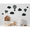 Set di adesivi Mongolfiere (9 pz) (Colore del quadro Grigio)