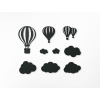 Set di adesivi Mongolfiere (9 pz) (Colore del quadro Grigio)