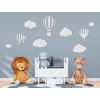 Set di adesivi Mongolfiere (9 pz) (Colore del quadro Grigio)